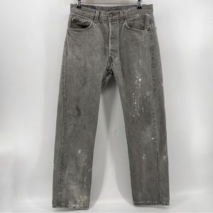 Levi’s Men’s Straight Fit Jeans Gray Distressed Splatter 100% Cotton 32x32